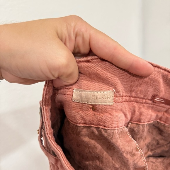 Anthropologie Pilcro High Rise Wide Leg Stretch Pants Red Women’s Size 24 Tall - Picture 4 of 7